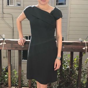 J. Crew Olive Green Asymmetrical Wool Work Dress